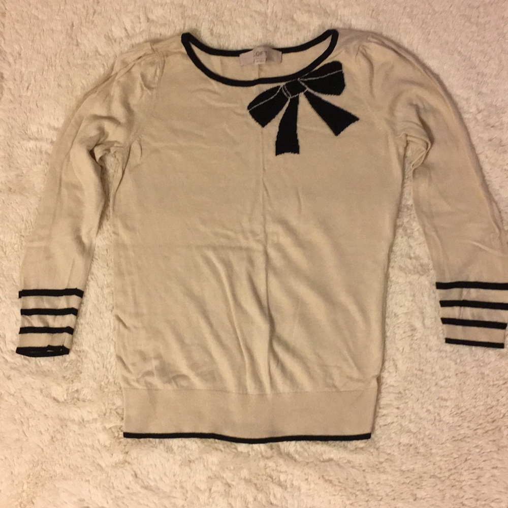 Loft 3/4 length sleeve bow sweater - Size XS